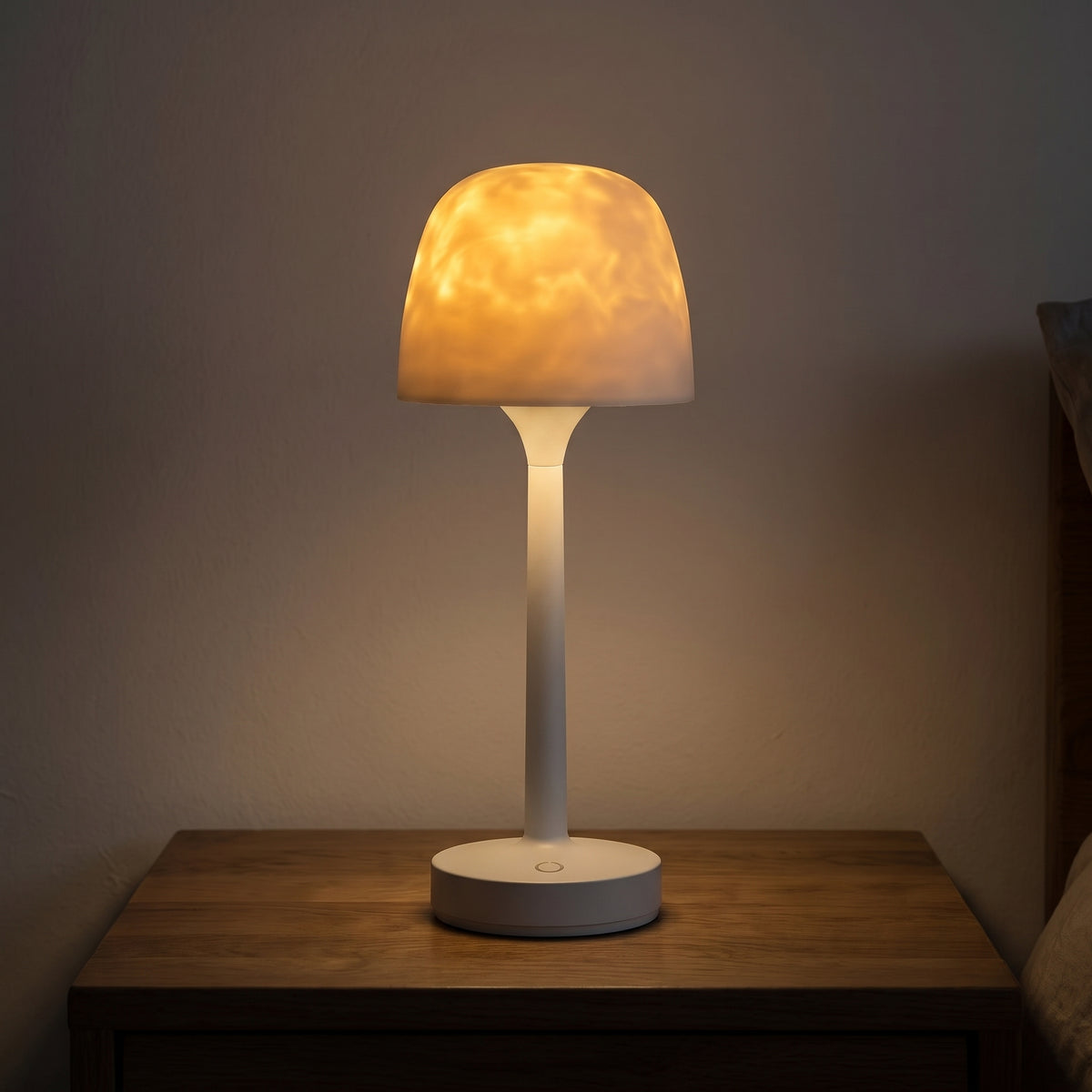 Covered, it's a bedside lamp.
